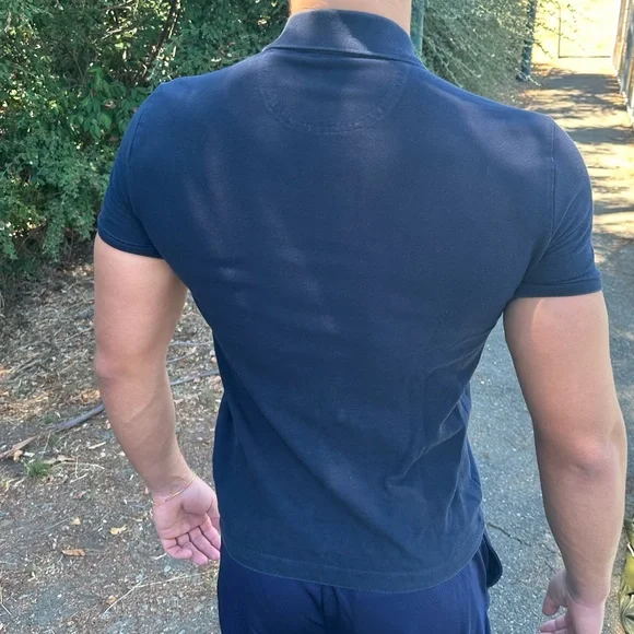 GUCCI SHOOTING LUCKY STAR NEON VOLT GREEN NAVY BLUE UNIFORM POLO SHIRT TENNIS S - Picture 12 of 16